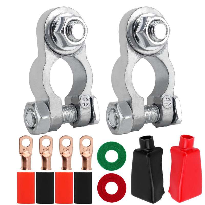 M8 RV Yacht Battery Zinc Alloy Battery Terminal Wiring Clip, Specification: 2x3/8 inch