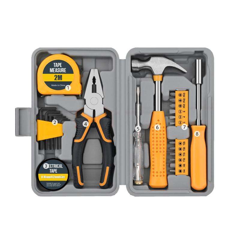 Multifunctional Home Hardware Tools Repair Hand Toolbox Combination Set, Style: 24pcs /Set Pliers Up