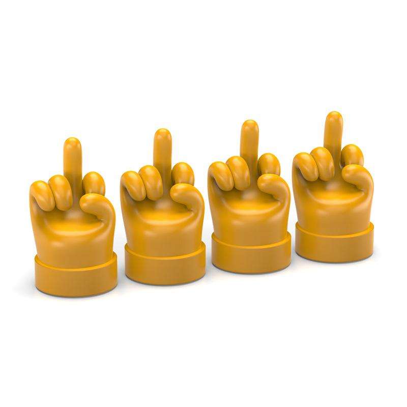 4pcs /Set Car Gesture Valve Tire Decorative Rubber Cap, Color: Yellow Middle Finger