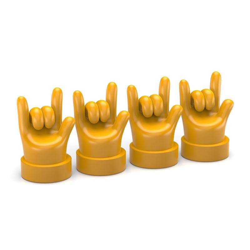 4pcs /Set Car Gesture Valve Tire Decorative Rubber Cap, Color: Yellow Rock