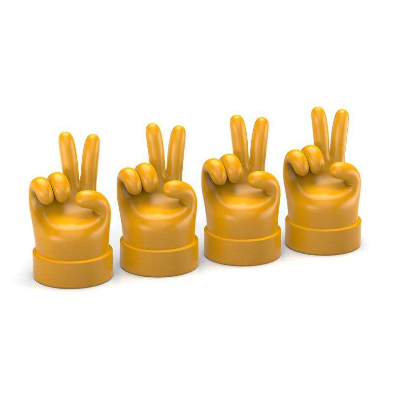 4pcs /Set Car Gesture Valve Tire Decorative Rubber Cap, Color: Yellow Yeah