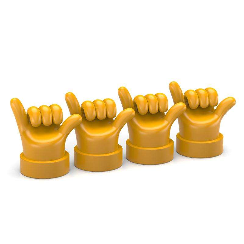 4pcs /Set Car Gesture Valve Tire Decorative Rubber Cap, Color: Yellow Six