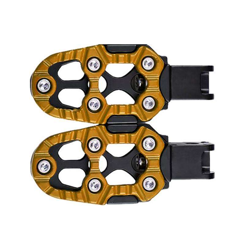 JT-001-1 CNC Aluminum Alloy Wear-resistant and Non-slip Pedals Universal Rear Pedals(Yellow)