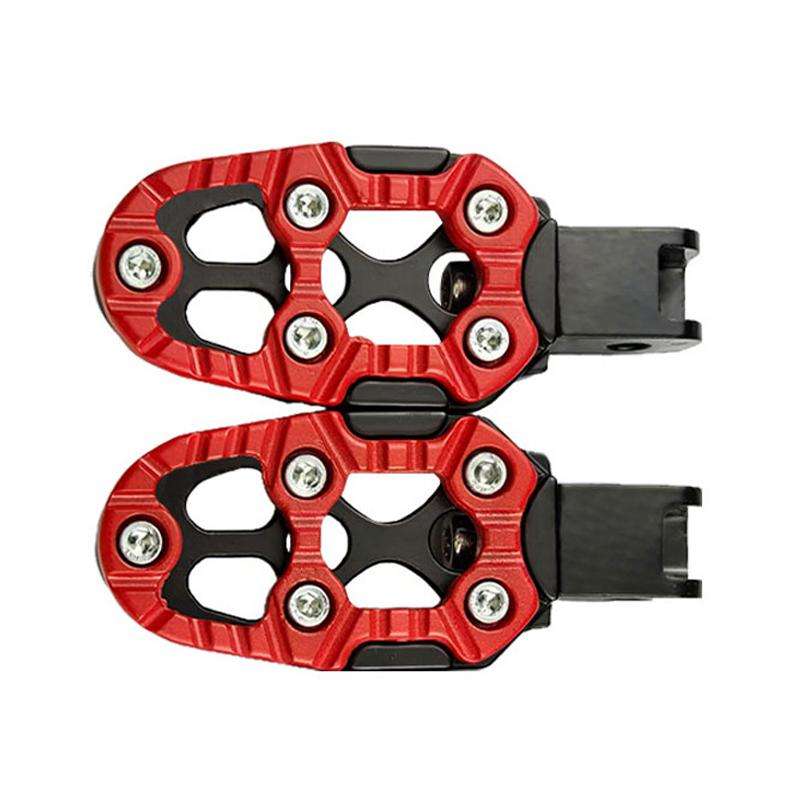 JT-001-1 CNC Aluminum Alloy Wear-resistant and Non-slip Pedals Universal Rear Pedals(Red)