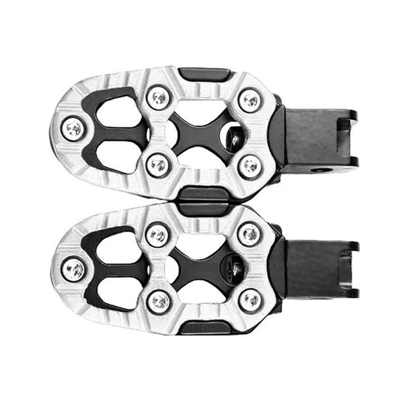 JT-001-1 CNC Aluminum Alloy Wear-resistant and Non-slip Pedals Universal Rear Pedals(White)