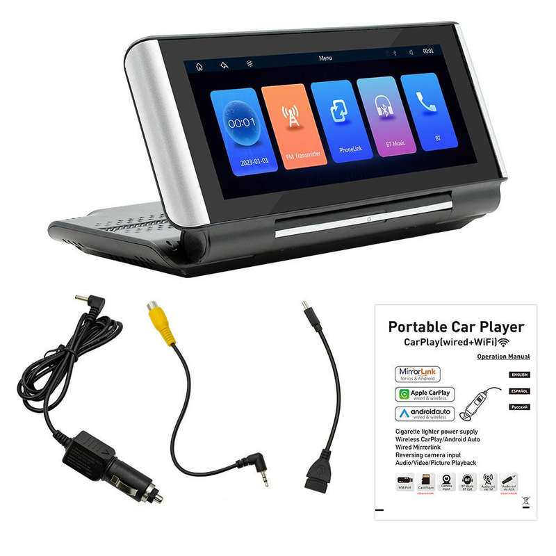 6.86 Inch Foldable Portable Bluetooth Car MP5 Player With MirrorLink/CarPlay/Android Auto Support, S