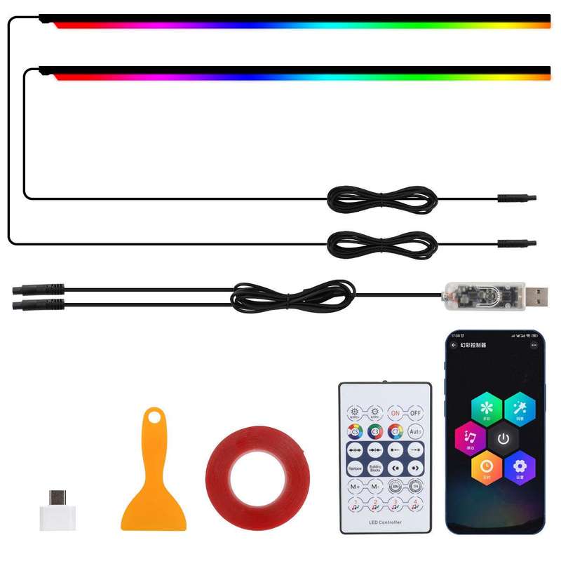 3 Control App Remote Control Colorful Car Interior Ambient Lighting Modified LED Acrylic USB Car Amb