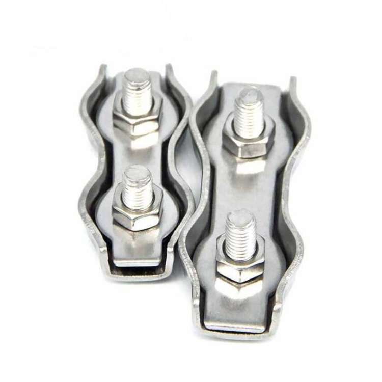 304 Stainless Steel Plate Single Clip Double Clamp Wire Rope Clamp, Specification:M6, Style:Double
