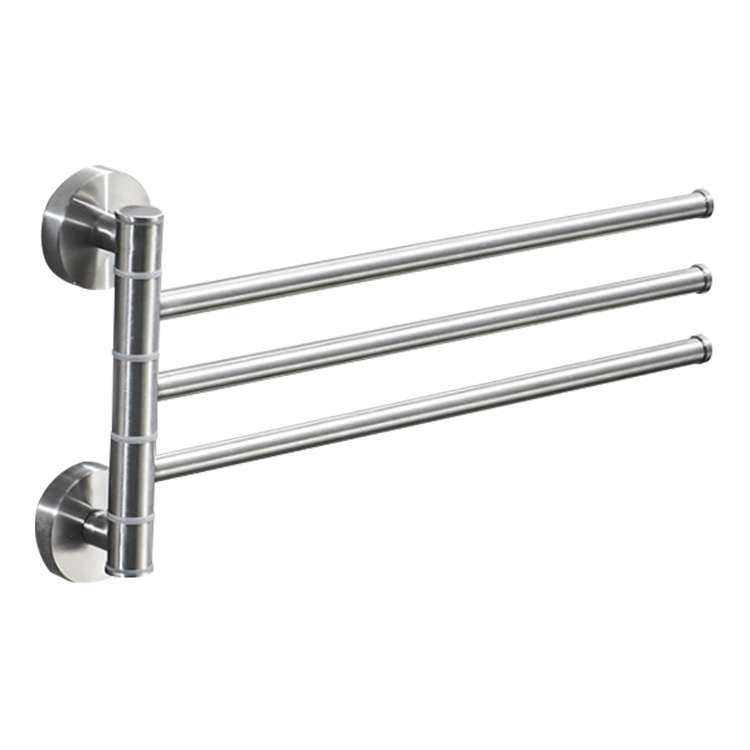 Stainless Steel Towel Bar Rotating Towel Rack Bathroom Kitchen Wall-mounted Towel Polished Rack Hold