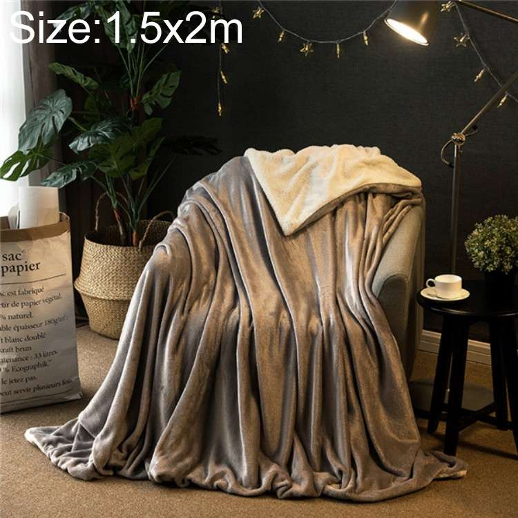 Winter Sofa Blanket Double Thick Cashmere Coral Fleece Ofice Nap Blanket, Size:1.5x2m(Coffee)