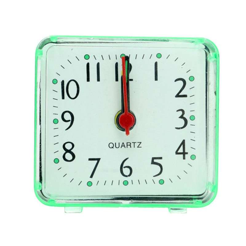 Square Alarm Clock Transparent Case Compact Digital Mini Bedroom Bedside Office Electronic Clock(Whi