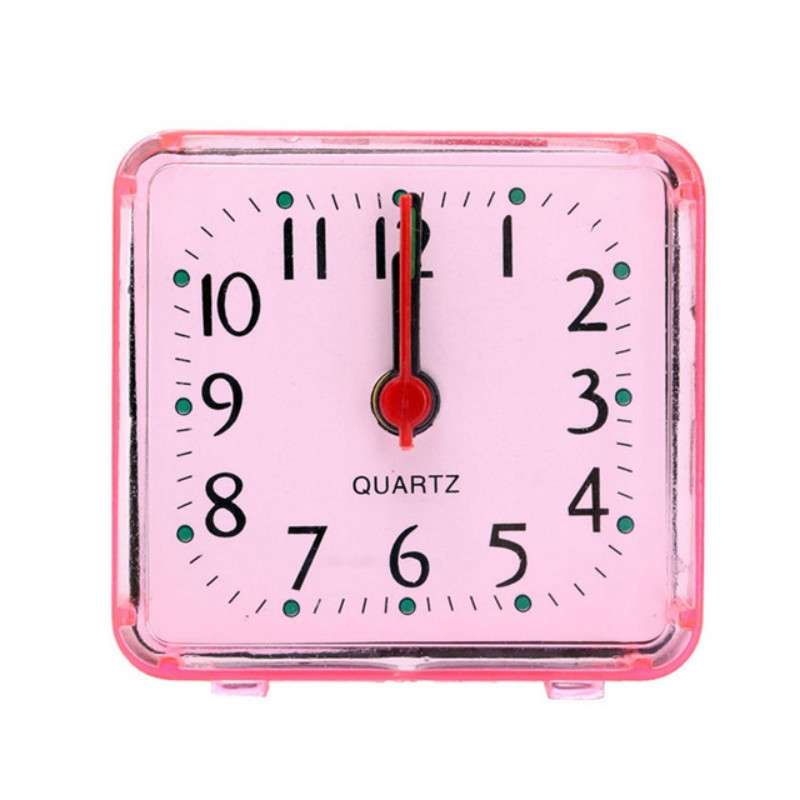 Square Alarm Clock Transparent Case Compact Digital Mini Bedroom Bedside Office Electronic Clock(Whi