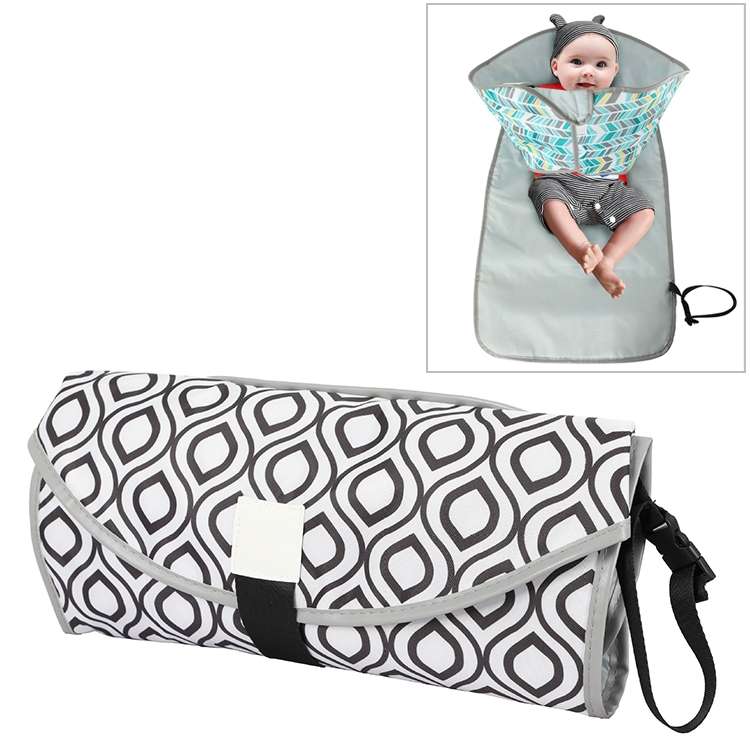 Baby Changing Diaper Pad Portable Folding Waterproof Nursing Pad, Size:One size(Yellow geometry)