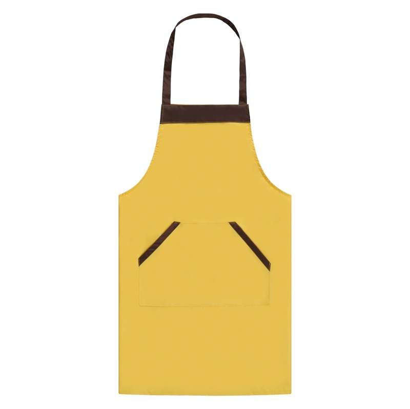Solid Color Polyester Home Apron Antifouling Simple Adult Apron(Coffee)