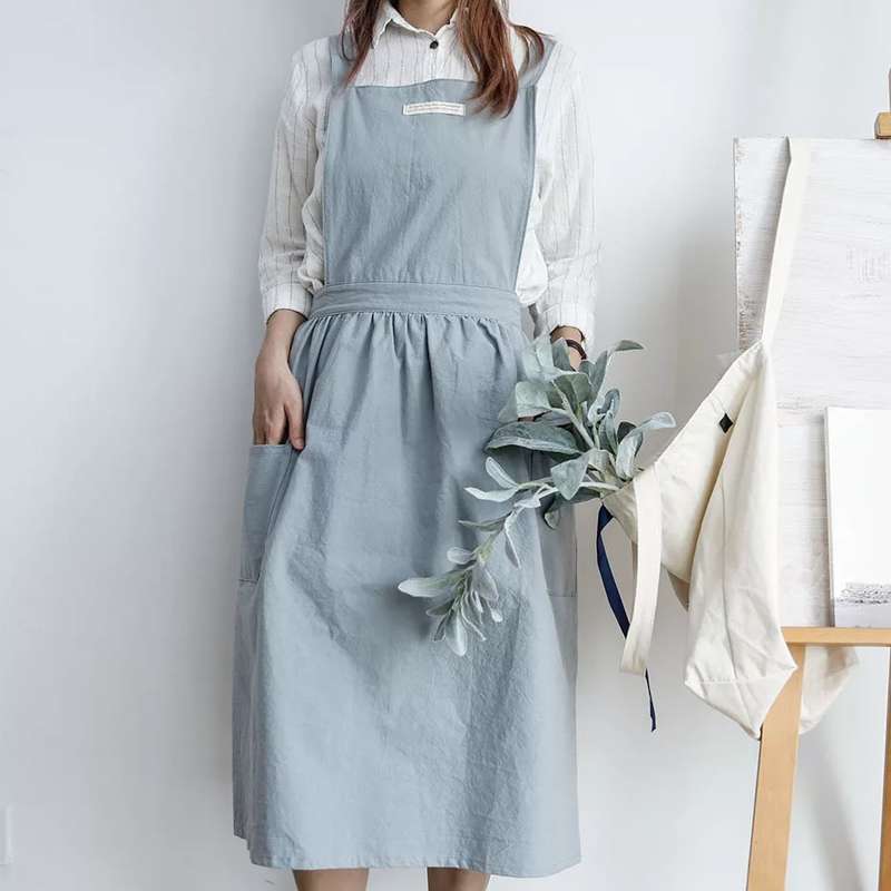 Cotton Simple Home Woman Apron(Oat)