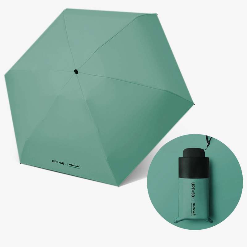 Mini Portable Umbrella Rain Women Windproof Durable 5 Folding Sun Umbrellas(Pink)