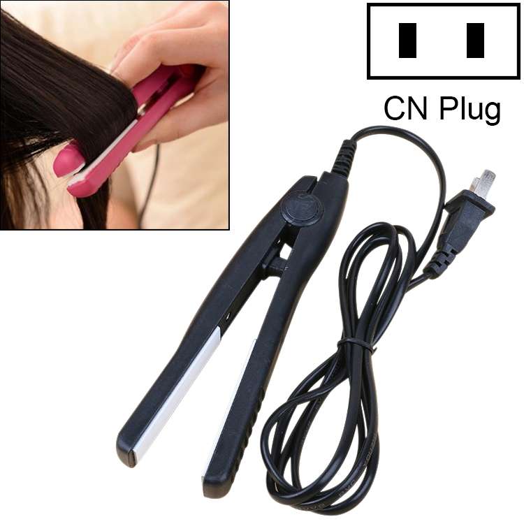 Mini Hair Straightener Ceramic Tourmaline Plates Curler(Blue)