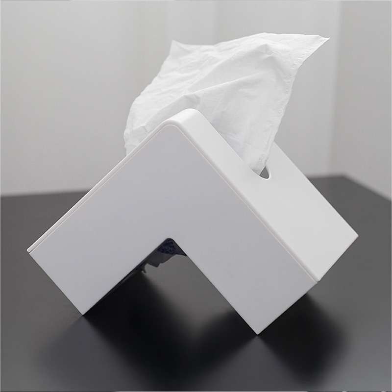 Creative Simple Household Plastic Tissue Paper Storage Box(White)