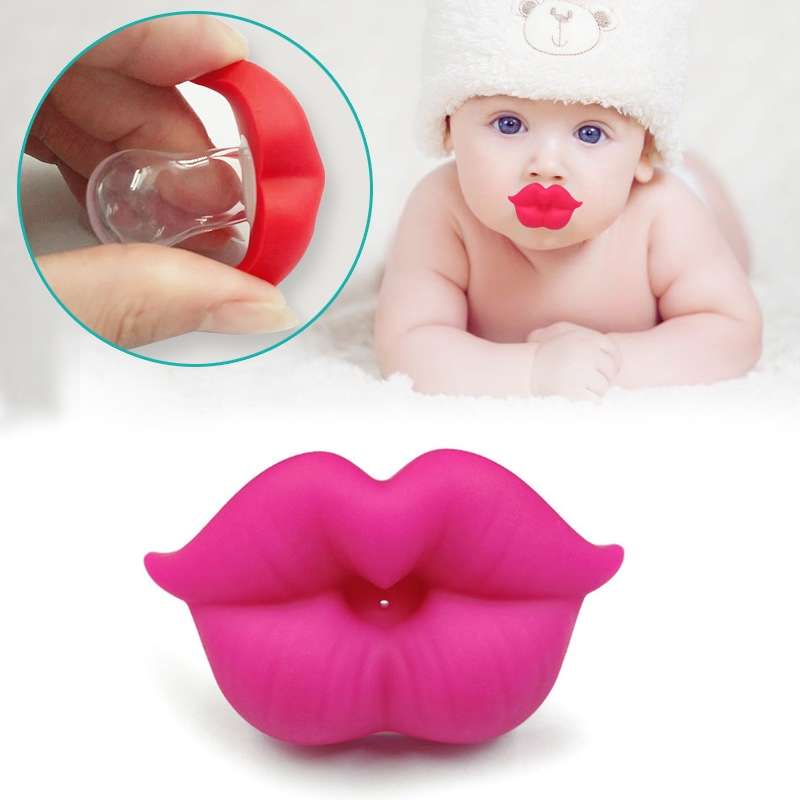 3 PCS Newborn Pacifier Red Lips Dummy Pacifiers Funny Silicone Baby Nipples Teether Soothers Pacifie