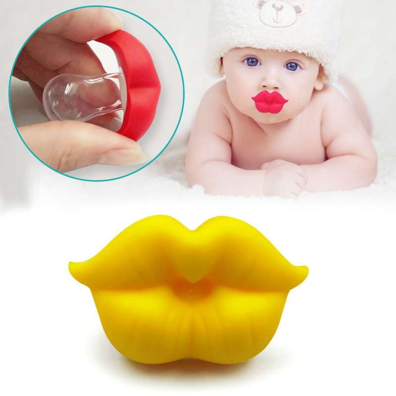 3 PCS Newborn Pacifier Red Lips Dummy Pacifiers Funny Silicone Baby Nipples Teether Soothers Pacifie