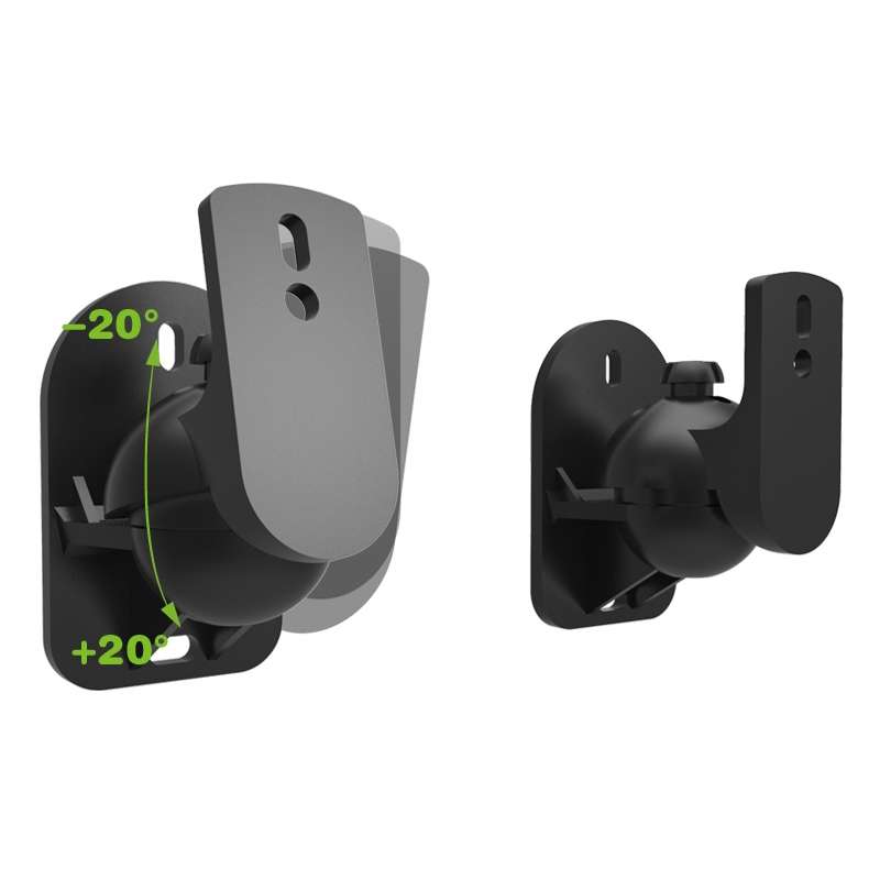 Pair Black Surround Sound Speaker Wall Mount Brackets 45 Degree Rotatable Design TV Wall Mount 8 x 4