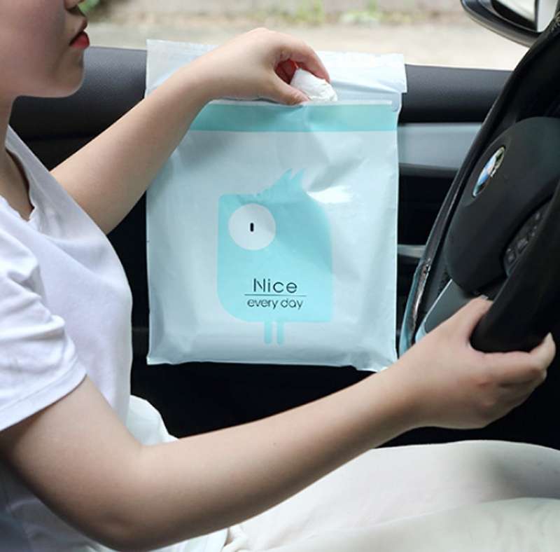 15 PCS Creative Cute Car Garbage Bag Paste-type Cleaning Bag for Car Interior(Gray)