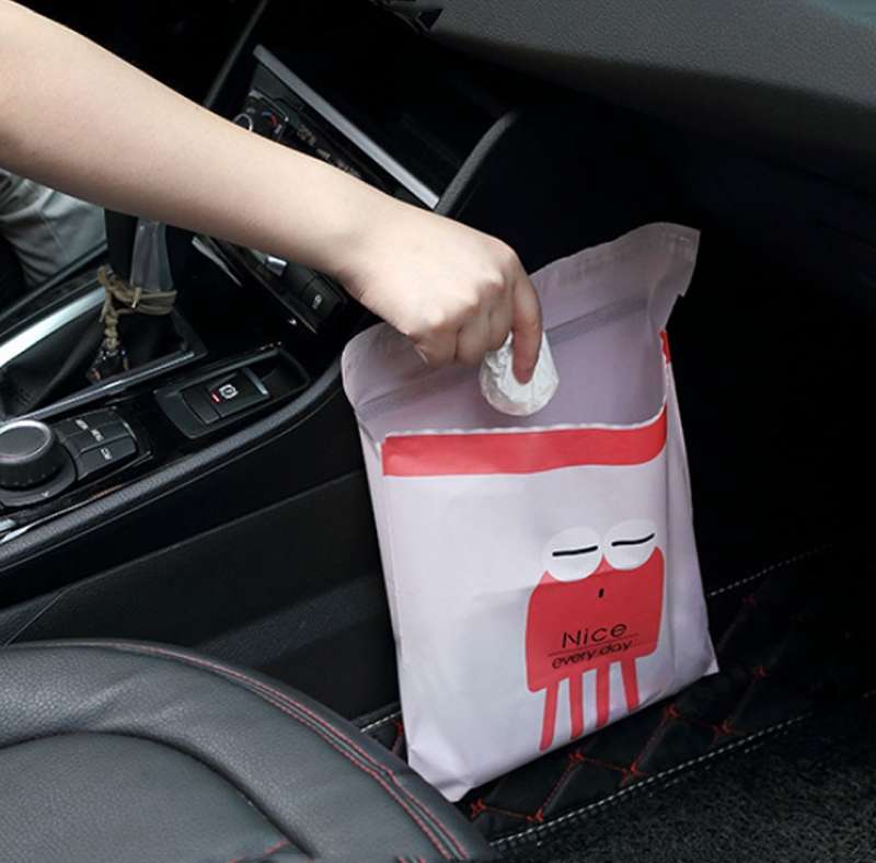 15 PCS Creative Cute Car Garbage Bag Paste-type Cleaning Bag for Car Interior(Gray)