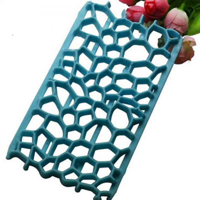 2 PCS Cake Fondant Tool Heart Shaped Diamond Texture Plaid Overpass Quyi Seal Printing Mould(Small R