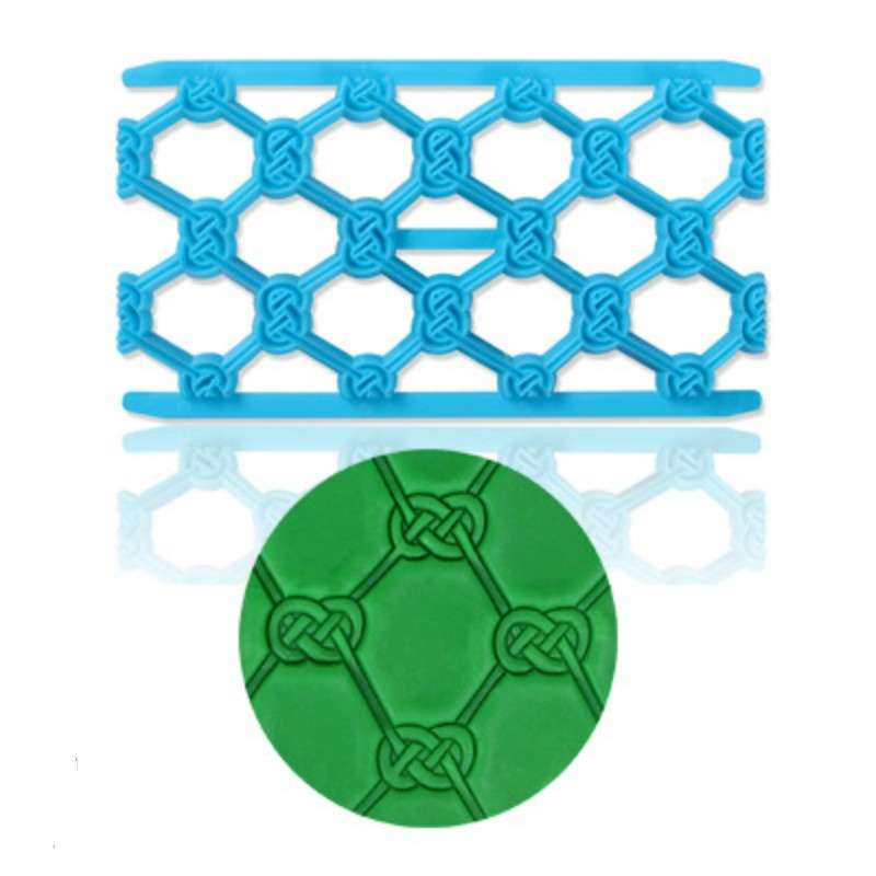 2 PCS Cake Fondant Tool Heart Shaped Diamond Texture Plaid Overpass Quyi Seal Printing Mould(Small R