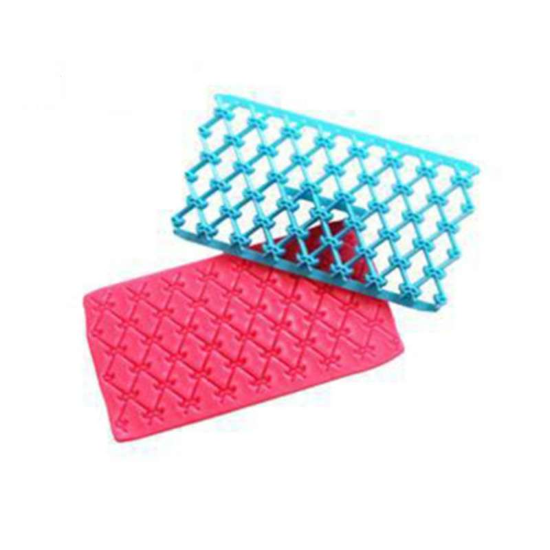 2 PCS Cake Fondant Tool Heart Shaped Diamond Texture Plaid Overpass Quyi Seal Printing Mould(Small R