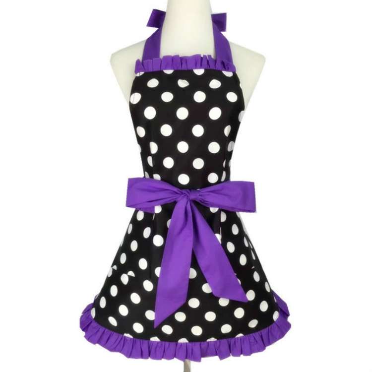 Cotton Dot Overalls Apron(Red)