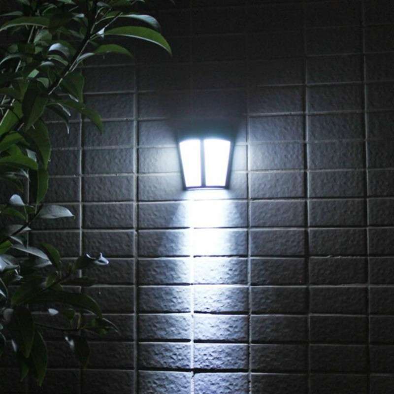 Outdoor IP65 Waterproof Energy Saving Solar Powered LED Wall Lamp Security Light(White Light)