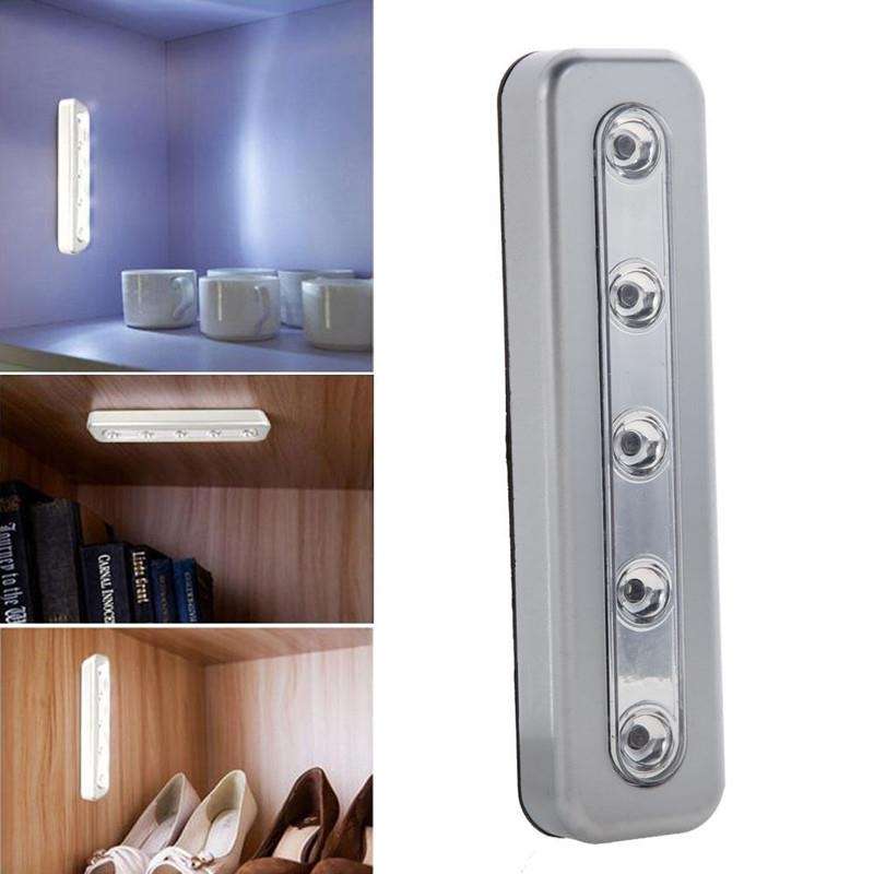 5 LEDs High Lighting Long Touch Light LED Night Light Pat Lamp(Silver)