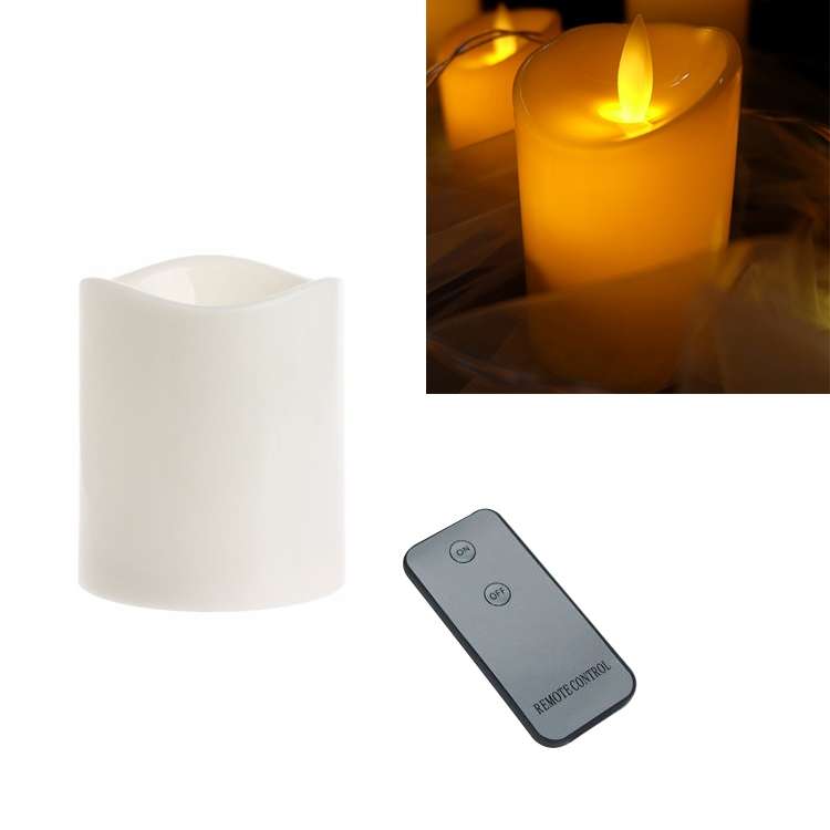 Cylindrical LED Electronic Candle Light Simulation Wedding Candlestick Candle, Size:10x7.5cm with re