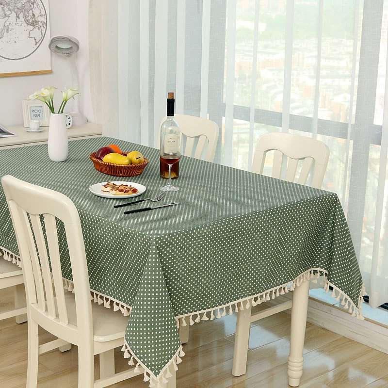 Cloth Cotton Dining Tablecloth Decoration Cloth, Size:70x70cm(Blue Dots)