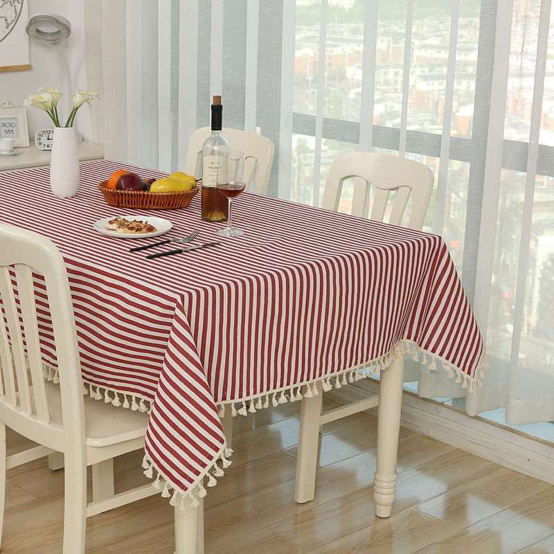 Cloth Cotton Dining Tablecloth Decoration Cloth, Size:70x70cm(Blue Dots)