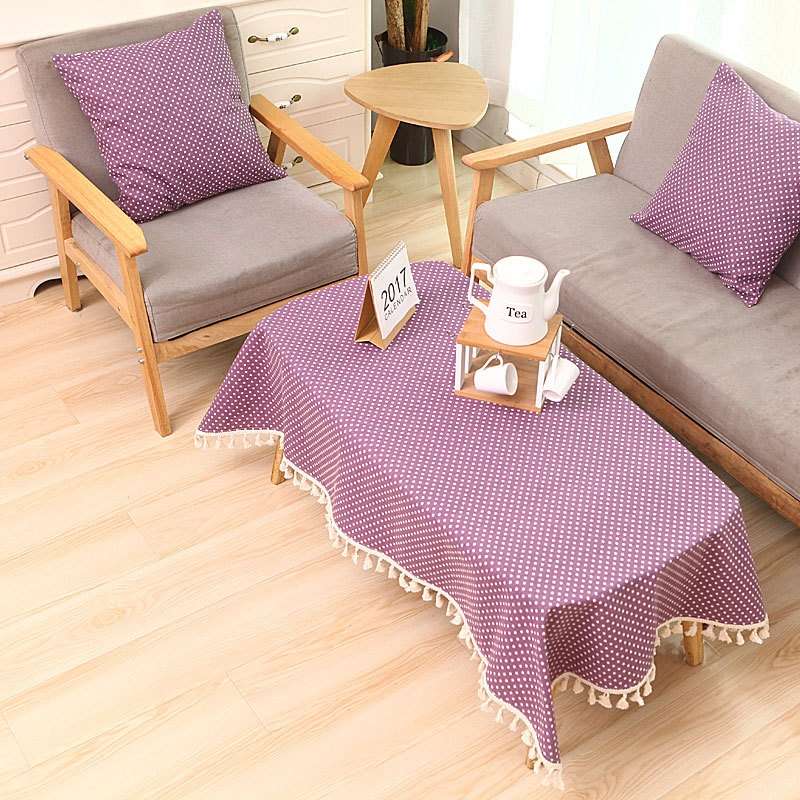 Cloth Cotton Dining Tablecloth Decoration Cloth, Size:70x70cm(Blue Dots)