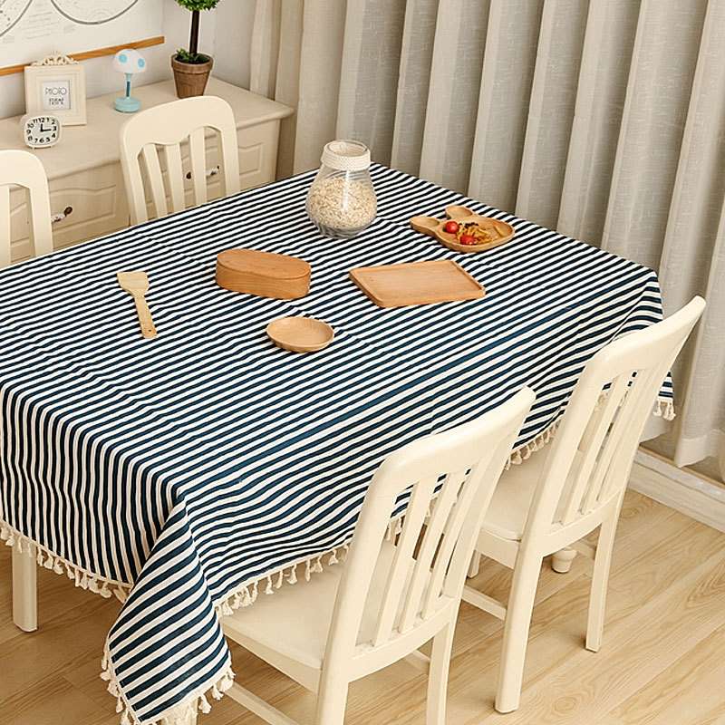 Cloth Cotton Dining Tablecloth Decoration Cloth, Size:70x70cm(Blue Dots)