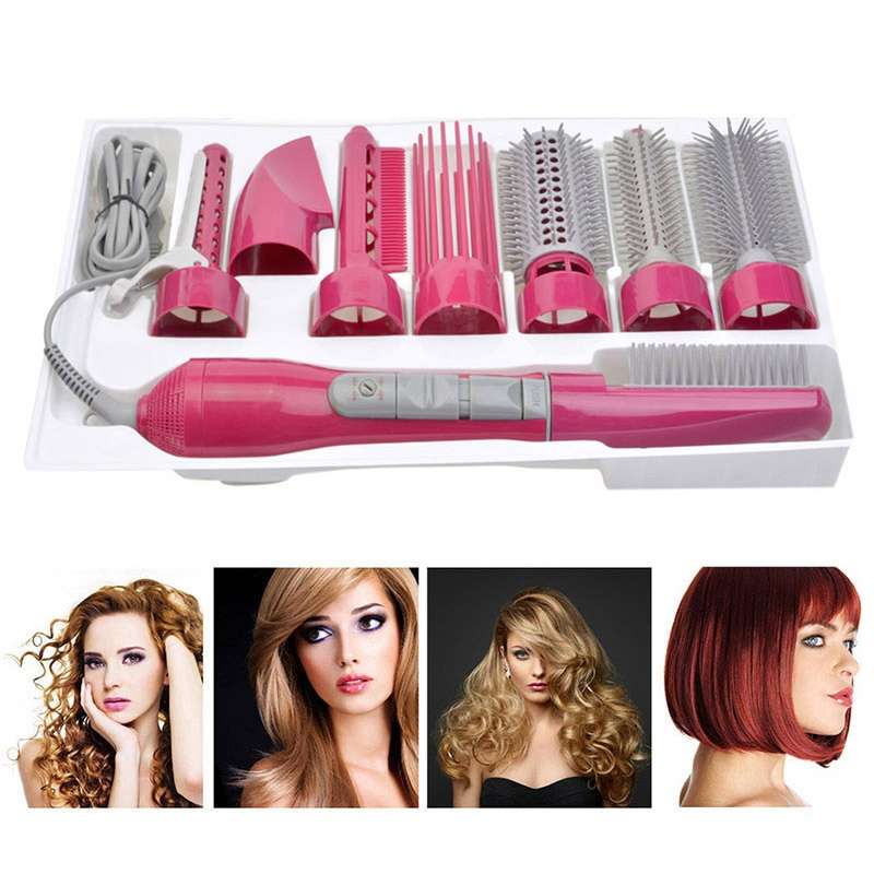 8 in 1 Professional Hair Dryer Hair Curler for Hotel Travel With Comb Powerful Hairdryer(Deep blue)