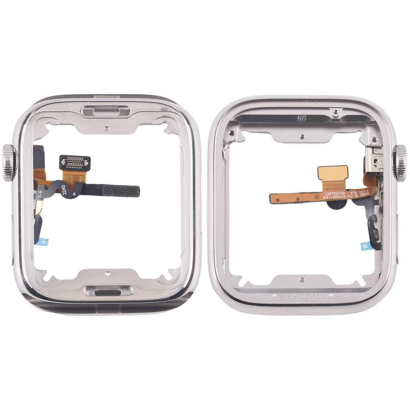 For Apple Watch Series 7 / 8 / 9 41mm LTE Stainless Steel Middle Frame Bezel Plate with Crown Spin A