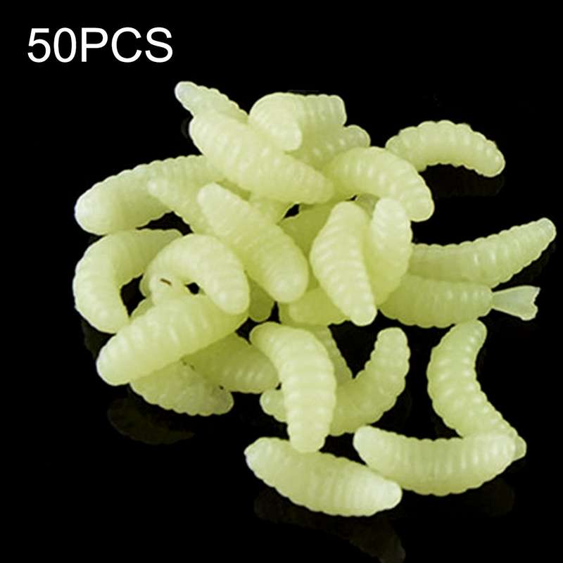 HENGJIA SO106 50 PCS 20mm Simulation Bread Bait Worms Crescent Soft Bait Horseback Fish Worm Bait Fi