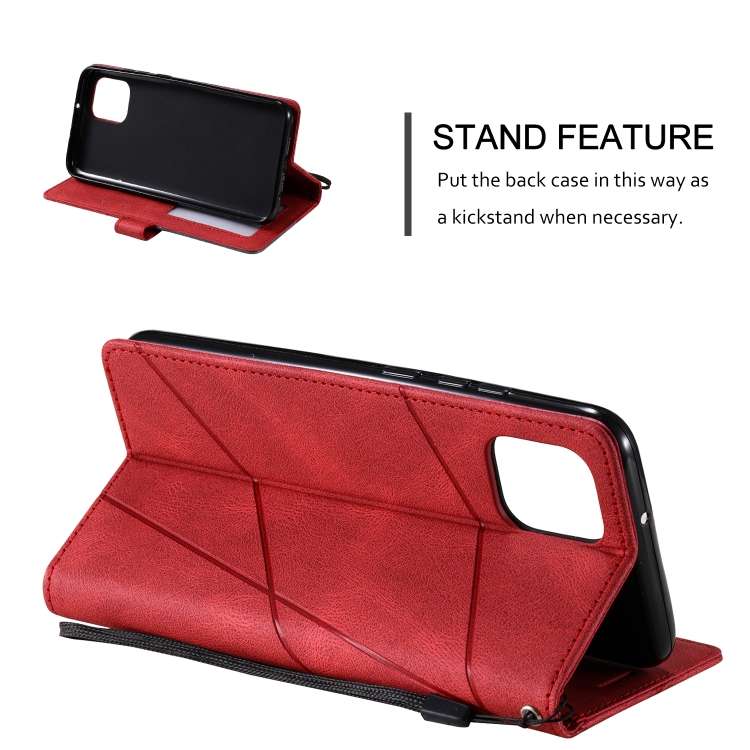 For Samsung Galaxy A03 164mm Skin Feel Splicing Leather Phone Case(Red)