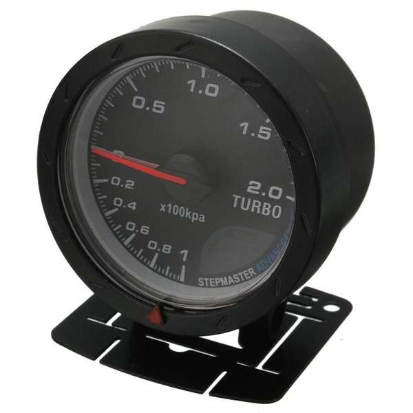 Universal 12V 60mm Black Car Auto Turbo Boost Gauge Meter With Mount Bracket