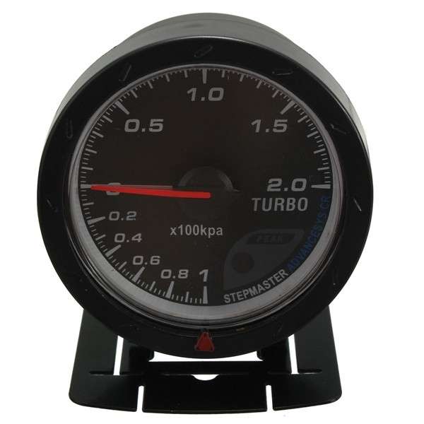 Universal 12V 60mm Black Car Auto Turbo Boost Gauge Meter With Mount Bracket