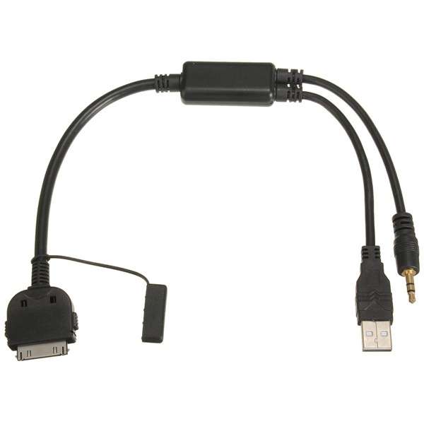 AUX to USB Audio Interface Y Cable Adapter Lead For BMW Mini Cooper IPhone iPod