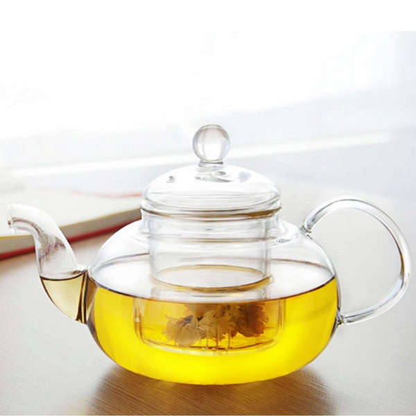 350ML-1000ML Heat Resistant Glass Teapot With Infuser Coffee Tea Leaf (CAPACITY: 800ML)