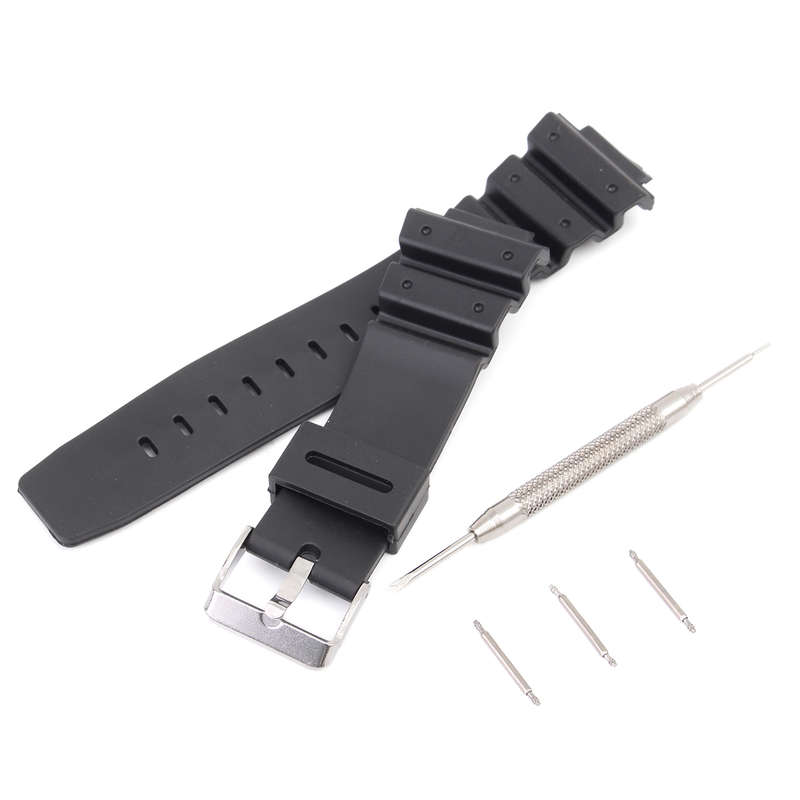 16mm Silicone Black Strap Watch Band for Casio G-Shock (NO.: NO.2)