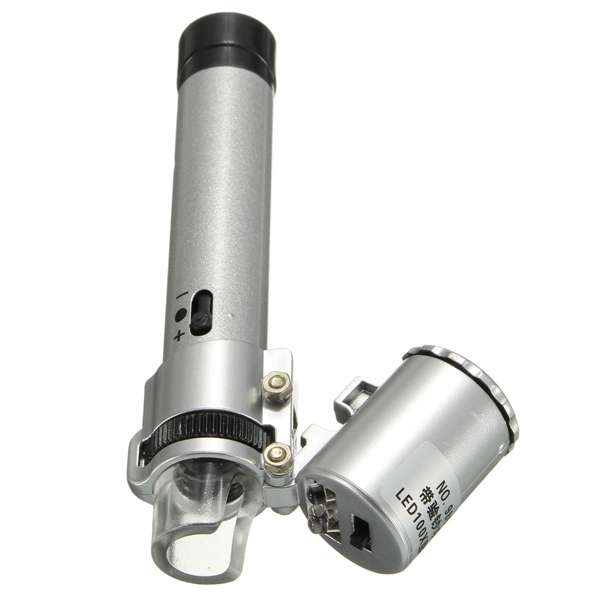 100X Handheld Pocket LED Pen Style Microscope Loupe Gem Jewelry Magnifier Zo