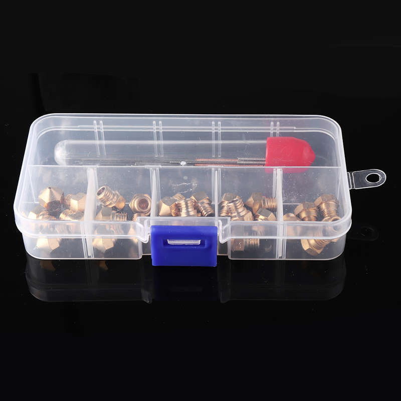 5pcs 0.2/0.4/0.6/0.8/1.0mm MK10 Extruder Nozzle Each + 2pcs 0.2/0.4/0.6/0.8/1.0mm Cleaning Needle E