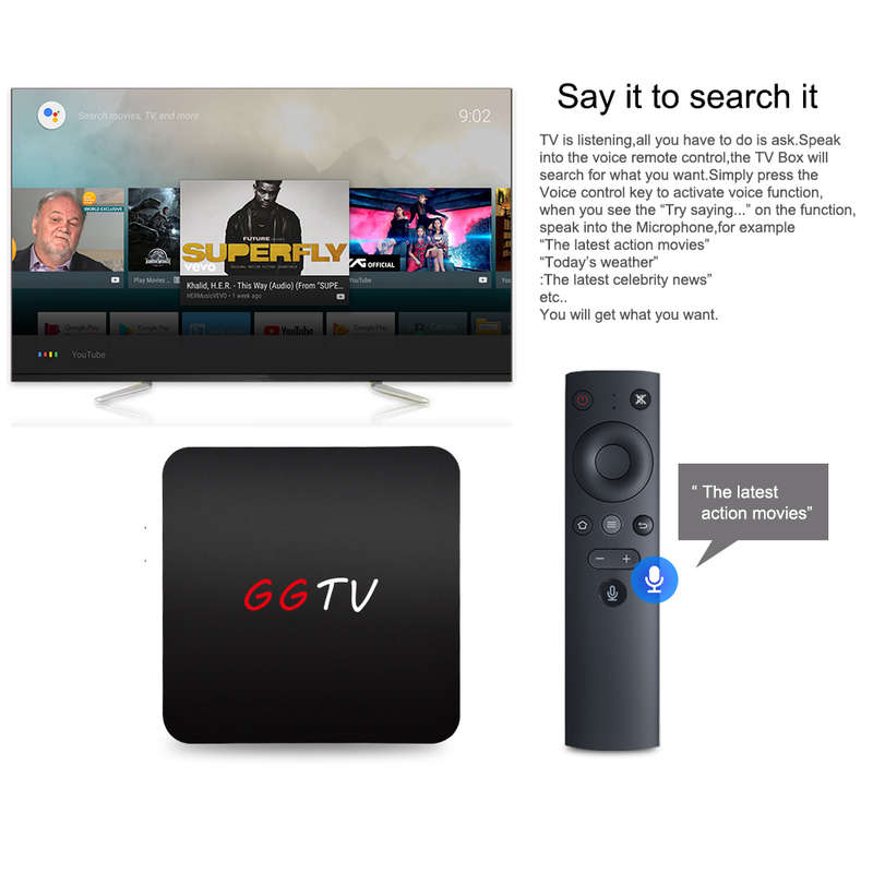 GGTV RK3328 4GB RAM 32GB ROM Android 7.1 H.265 VP9 USB3.0 4K TV Box - 0.53kg
